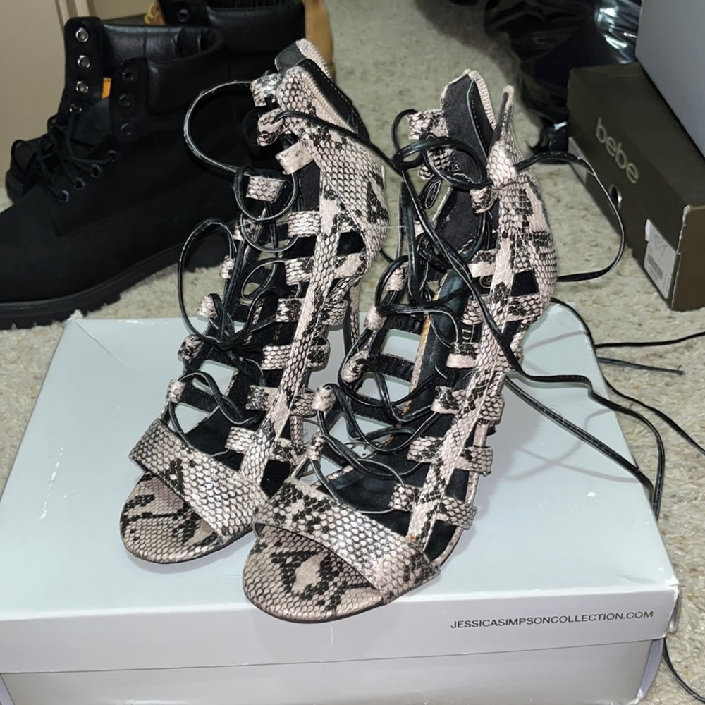 Wild diva snake skin heels for sale
